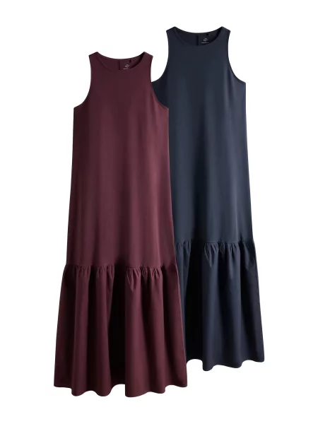 The Set Rochie bleumarin / burgundy roșu