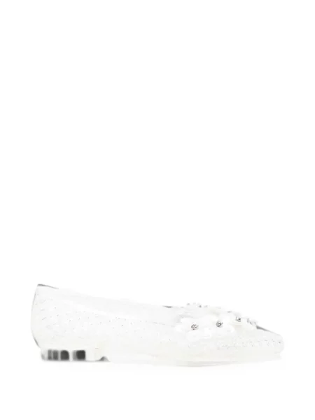 Pantofi cu toc Heavenly Jelly cu model floral fără toc alb