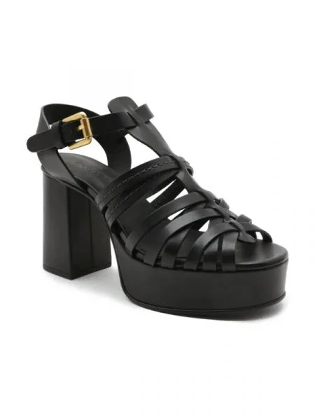 See By Chloé De piele sandale cu gros SIERRA negru