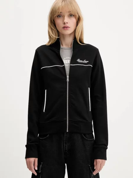 Guess Jeans bluza z aplikacją czarny