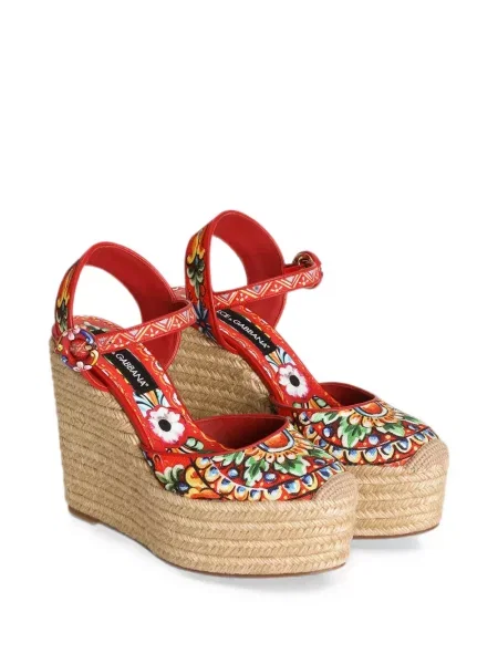 Sandale Dolce & Gabbana s punim potplatom s printom crvena