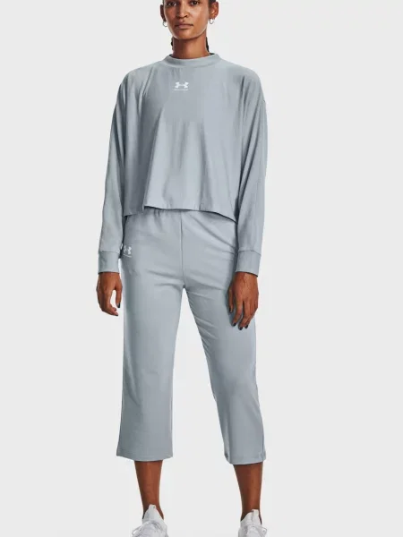 Укорочені махрові штани Under Armour кльош сірі