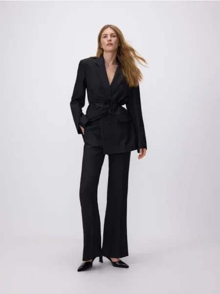 Reserved Брюки з широкими штанинами темно-сірий сірі