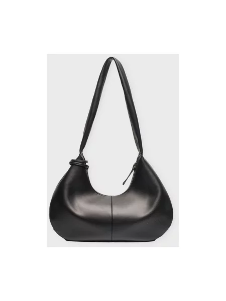 GANNI torebka skórzana Hobo Medium czarny