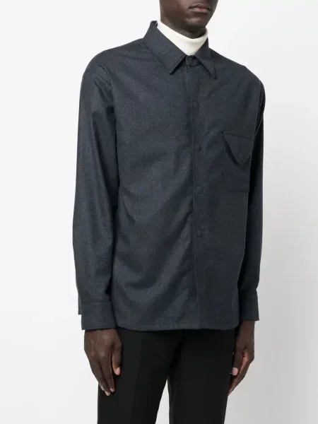 Vlněná bunda Giorgio Armani modrá