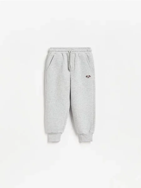 Reserved Spodnie jogger z bawełną jasnoszary