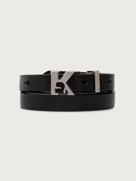 Karl Lagerfeld Jeans curea pentru femei din piele negru