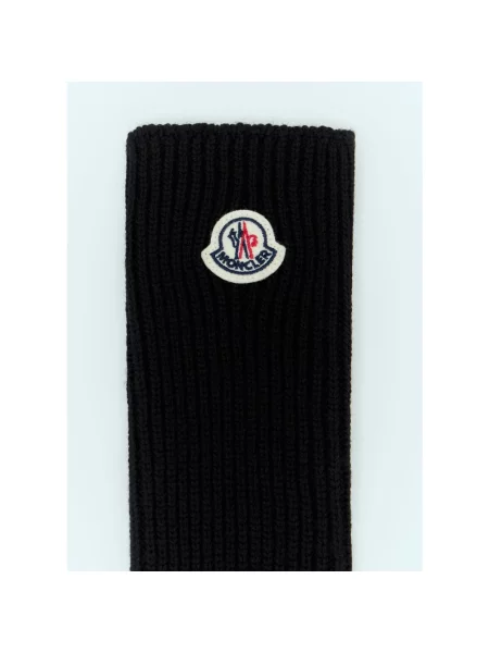 Rękawiczki Moncler wełniane z logo czarne