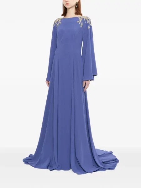 Rochie Saiid Kobeisy din crep albastru
