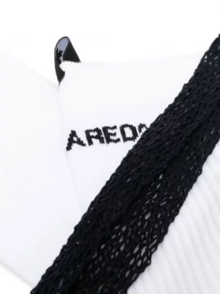 Žebrované ponožky Dsquared2 s potiskem bílé