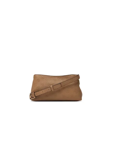 Guess Ročna torba Ella Logo Mini Temno bež