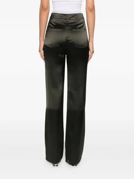 Pantaloni Nanushka cu 5 buzunare verde