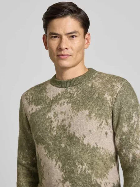 Guess sweter z dodatkiem wełny Nevil zielony