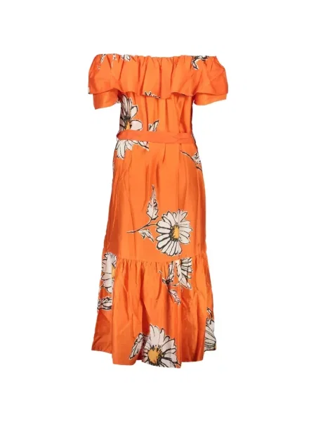 Rochie midi Desigual cu model floral cu imagine portocaliu