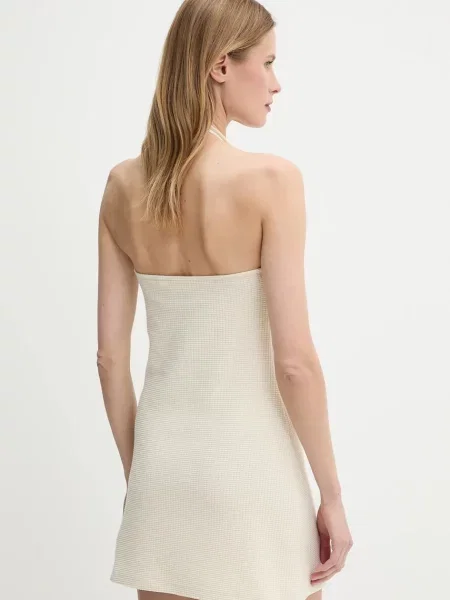 Šaty Calvin Klein Jeans mini přiléhavé béžová