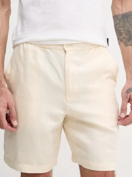 Lacoste pantaloni scurți pentru bărbați din in bej