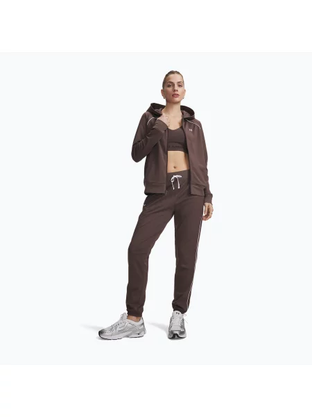 Trening pentru femei Under Armour Rival Tricot Tracksuit HD peppercorn/white alb