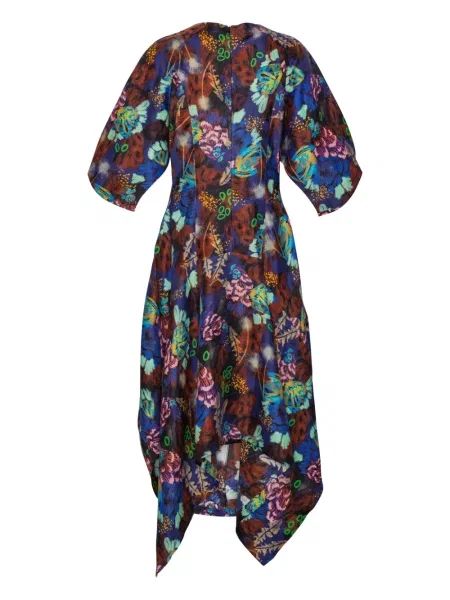 Rochie midi Henrik Vibskov cu imagine cu imprimeu abstract până la genunchi albastru
