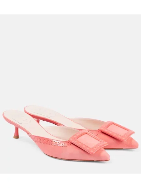 Mules Roger Vivier iz semiša roza