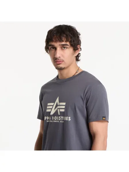 Футболка Alpha Industries Basic greyblack чорна