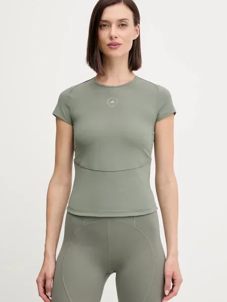 Тениска за трениране adidas by Stella McCartney дамска зелено