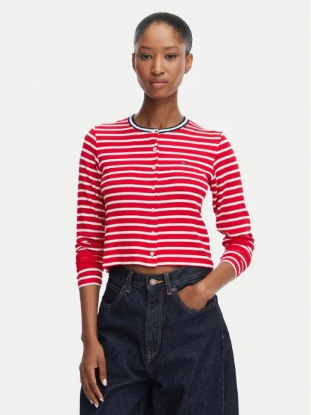 Tommy Jeans Kardiganas raudona