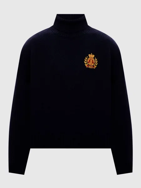 Темно-синій светр NY Crest з вовни Sporty & Rich синій