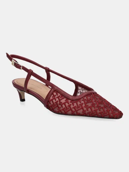 Tommy Hilfiger Lodičky MONO SQUARED TOE KITTEN SLINGB