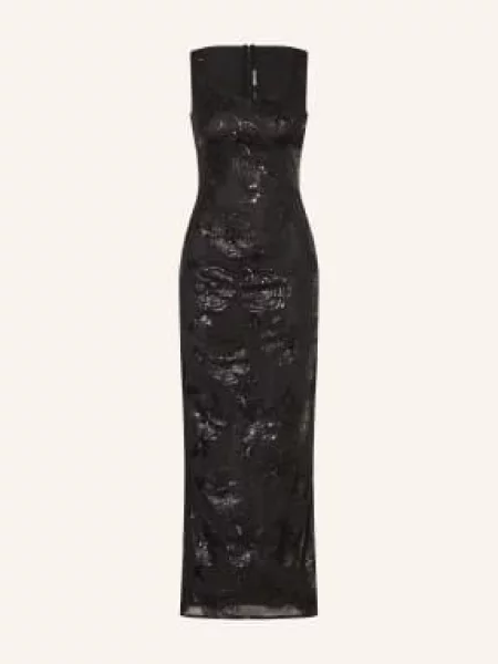 Rotate Síťované Šaty S Flitry černá