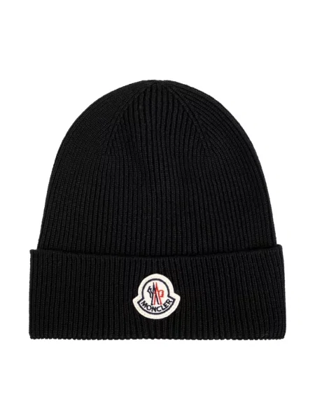 Czapka Moncler wełniana czarna