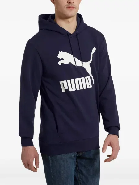 Fleece hoodie Puma με αυτόγραφο μπλε
