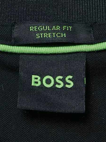 Tricou polo Boss cu autograf negru