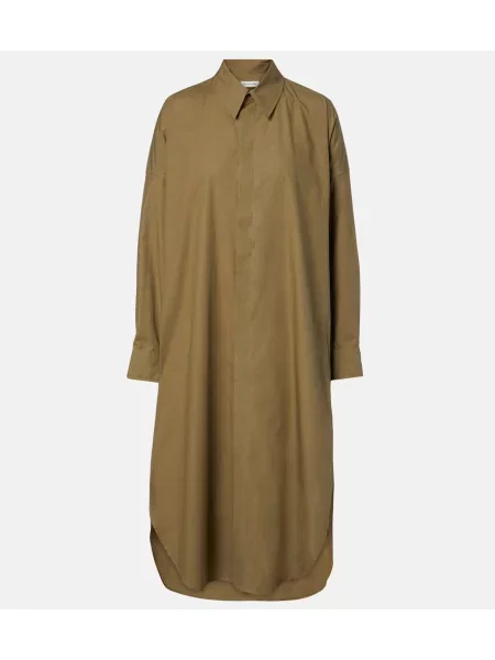 Rochie tip cămașă The Frankie Shop din poplin verde