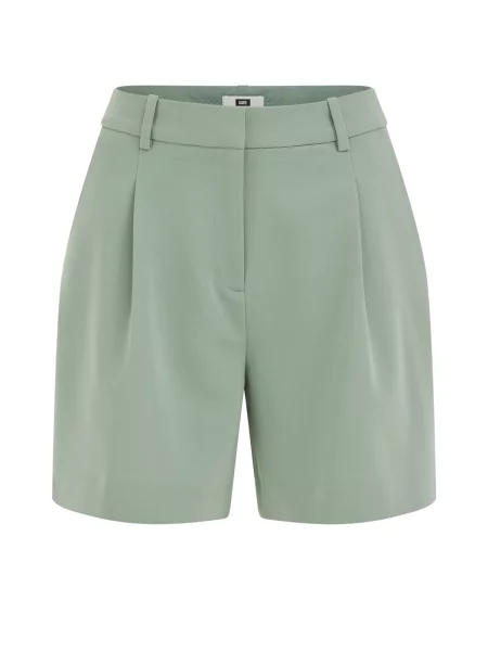 WE Fashion Pantaloni cutați pastel verde