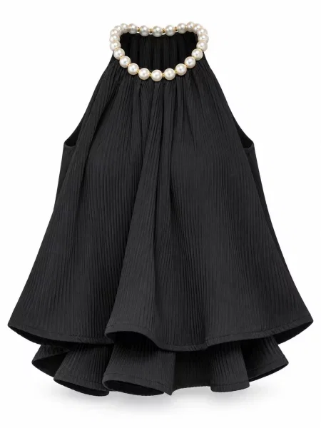 Elegantní halenka bez rukávů černá