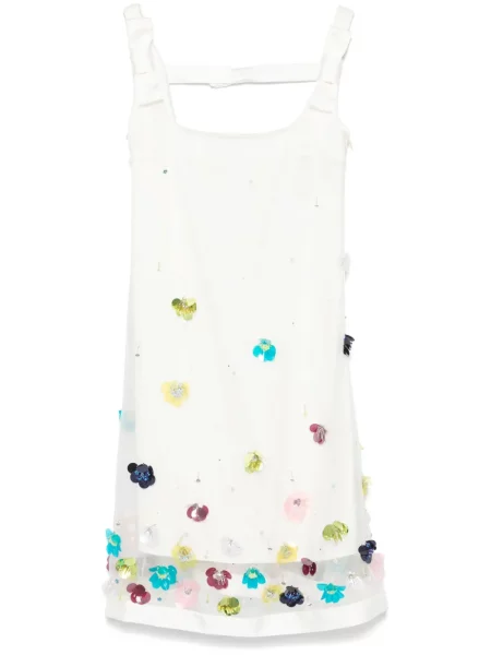 Haftowana mała sukienka mini Viktor & Rolf garniturowa biała