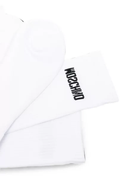 Κάλτσες Moschino με αυτόγραφο λευκό