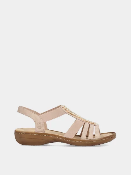 Кожаные босоножки Rieker бежевые