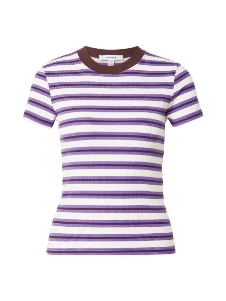 TOPSHOP Tricou SALLY ciocolatiu / albastru violet alb