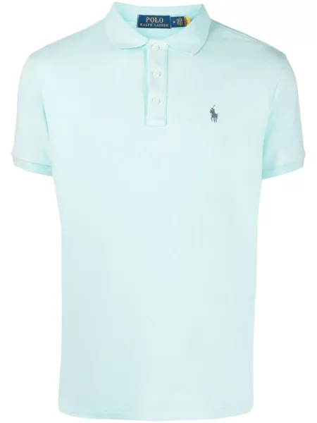 Svilena šilterica Polo Ralph Lauren s vezom karirana plava