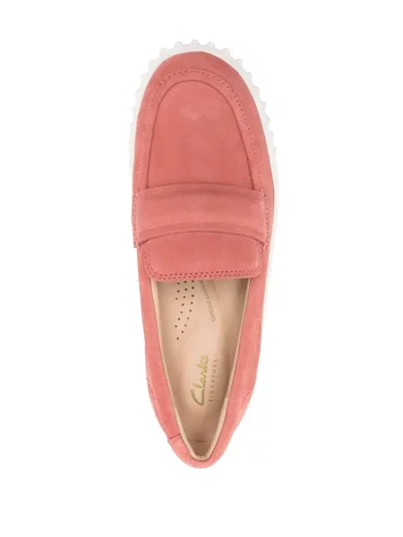 Pantofi loafer Clarks din nubuc roz