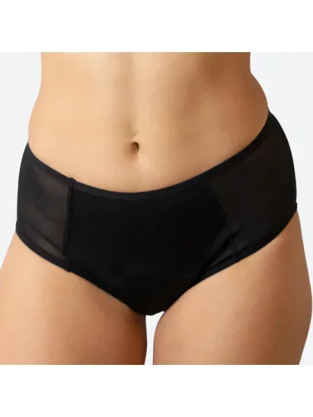 Pakiet 3 transparentnych majtek menstruacyjnych Ecowoman na obfite krwawienie czarne