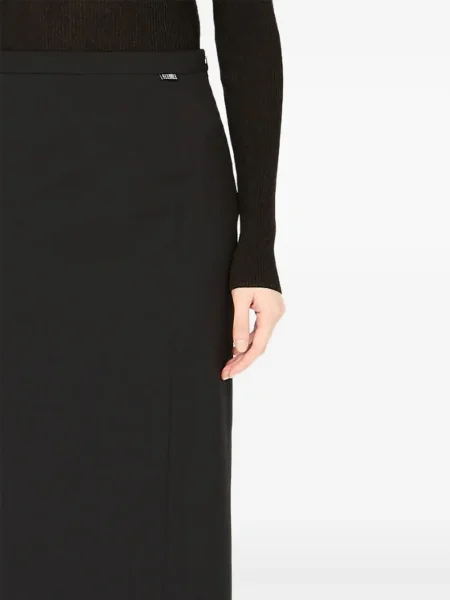 Fustă midi Mm6 Maison Margiela până la genunchi negru