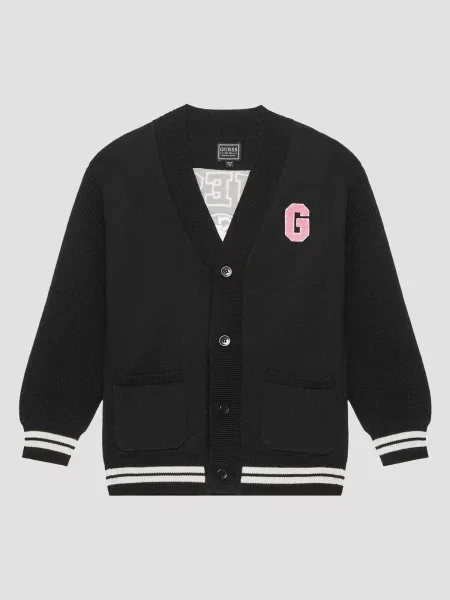 Дитячий Кардиган GUESS вовна/акрил чорний