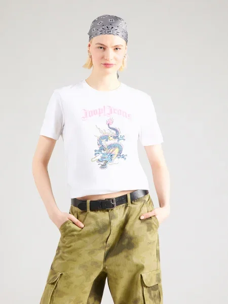 JOOP! Jeans Póló világoskék / sárga / rózsaszín fehér