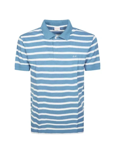 Tricou polo Sun68 cu dungi albastru