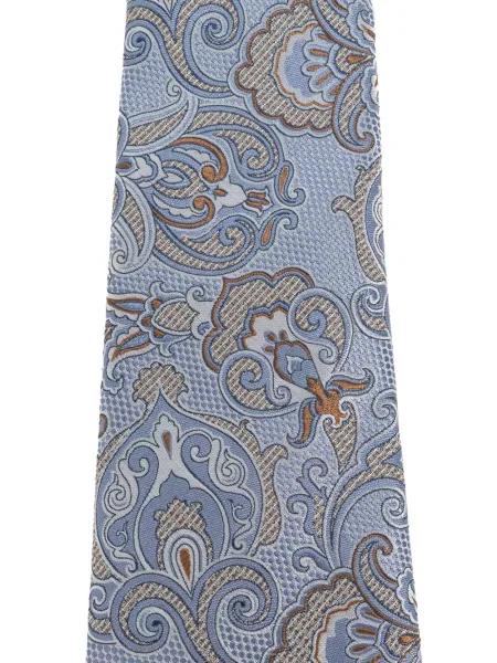 Cravată Etro cu model paisley albastru