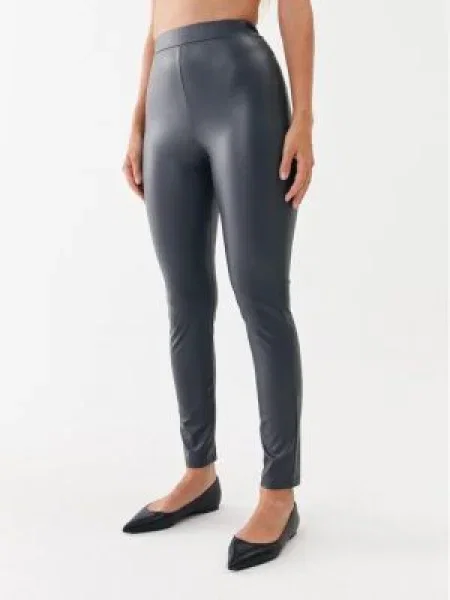 Max Mara Leisure Pantaloni din imitație de piele Zefir gri