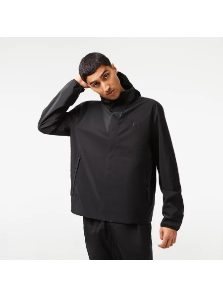 Lacoste Wodoodporna Krótka Kurtka Sportowa Lacoste czarna
