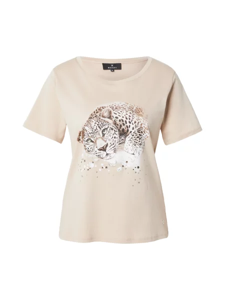 Monari Tricou nisipiu / maro alb